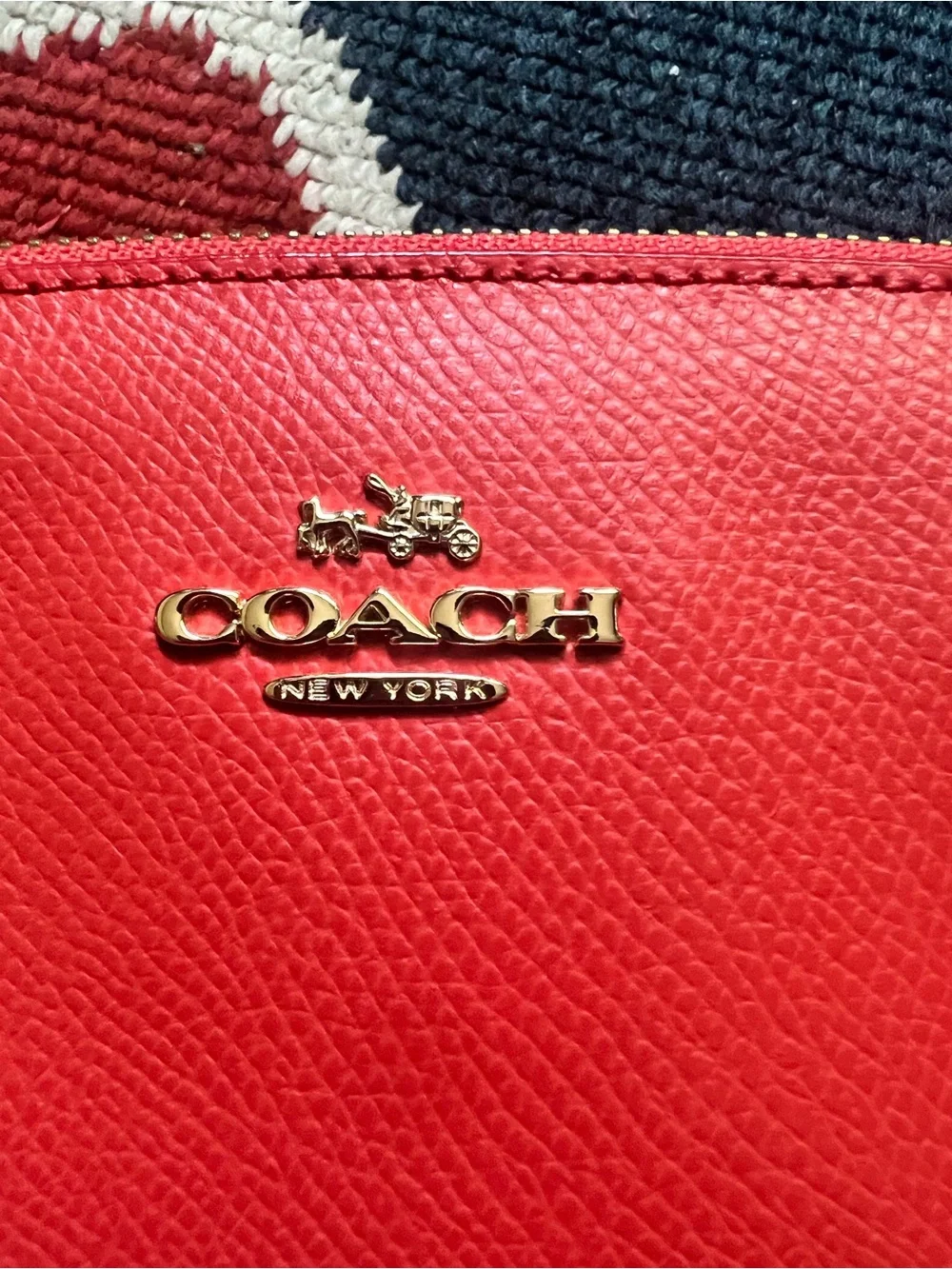 Coach coral Leather Satchel with Top Handles and Shoulder Strap
